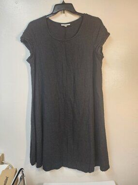 Bryn Walker 100 Pure Linen Shift black dress Small EUC Business Casual Winslow